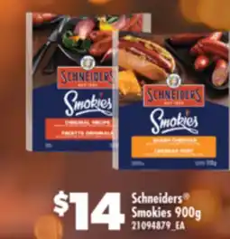 Real Canadian Superstore SCHNEIDERS SMOKIES, 900G offer