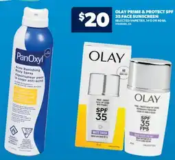 Real Canadian Superstore OLAY PRIME & PROTECT SPF 35 FACE SUNSCREEN, 14 G OR 40 ML offer