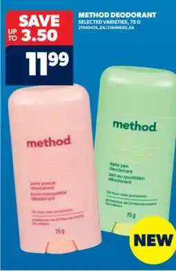 Real Canadian Superstore METHOD DEODORANT, 75 G offer