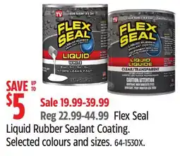 Canadian Tire Flex Seal Liquid Rubber Sealant Coating, Selected colours and sizes offer