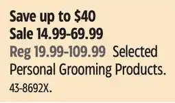 Canadian Tire Wahl Selected Personal Grooming Products offer