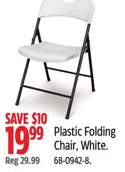 Canadian Tire For Living Plastic Folding Chair, White offer