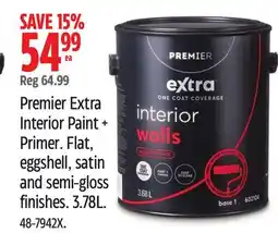 Canadian Tire Premier Premier Extra Interior Paint + Primer offer