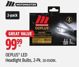 Canadian Tire MotoMaster OEPLUS LED Headlight Bulbs, 2-Pk offer