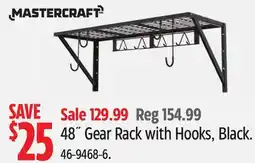 Canadian Tire Mastercraft 48 Gear Rack With Hook, Black offer