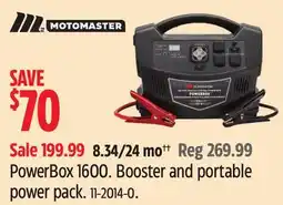 Canadian Tire Motomaster PowerBox 1600. Booster and portable power pack offer