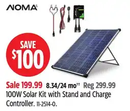 Canadian Tire NOMA 100W Solar Kit with Stand and Charge Controller offer