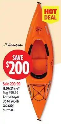 Canadian Tire Sun Dolphin Aruba Kayak. Up to 245-lb capacity offer