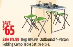 Canadian Tire Outbound 4-Person Folding Camp Table Set offer