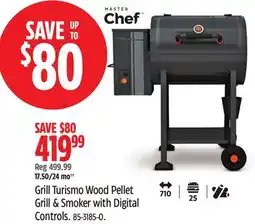 Canadian Tire MASTER Chef Grill Turismo Wood Pellet Grill & Smoker with Digital Controls offer