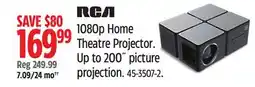 Canadian Tire RCA 1080p Home Theatre Projector. Up to 200˝ picture projection offer