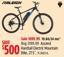 Canadian Tire Raleigh Ascend Hardtail Electric Mountain Bike, 27.5˝ offer