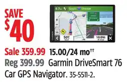 Canadian Tire Garmin DriveSmart 76 Car GPS Navigator offer