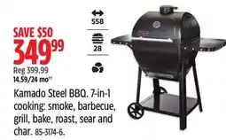 Canadian Tire Vermont Kamado Steel BBQ. 7-in-1 cooking: smoke, barbecue, grill, bake, roast, sear and char offer