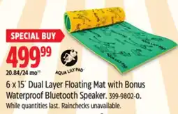 Canadian Tire 6 x 15´ Dual Layer Floating Mat with Bonus Waterproof Bluetooth Speaker offer