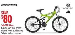 Canadian Tire Supercycle Nitrous Youth & Adult Bike offer
