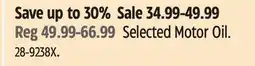 Canadian Tire Selected Motor Oil offer