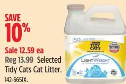 Canadian Tire Selected Tidy Cats Cat Litter offer