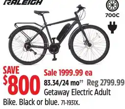 Canadian Tire Getaway Electric Adult Bike. Black or blue offer