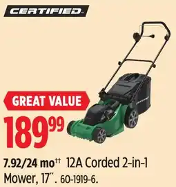 Canadian Tire Certified 12A Corded 2-in-1 Mower, 17 offer