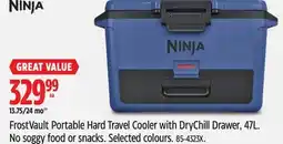 Canadian Tire Ninja FrostVault Portable Hard Travel Cooler with DryChill Drawer, 47L offer