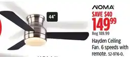 Canadian Tire NOMA Hayden 44 Ceiling Fan, 6 speeds with remote offer