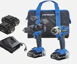 Canadian Tire Mastercraft 20V Li-Ion 1⁄2˝ Drill and 1⁄4˝ Impact Driver Combo Kit offer