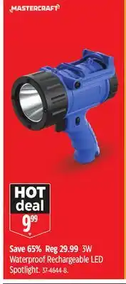 Canadian Tire Mastercraft 3W Waterproof Rechargeable LED Spotlight offer