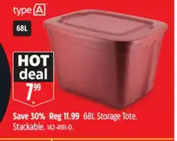 Canadian Tire 68L Storage Tote offer