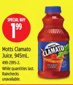 Canadian Tire Motts Clamato Juice offer