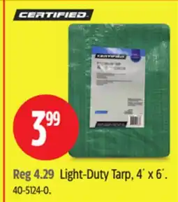 Canadian Tire Certified Light-Duty Tarp, 4´ x 6´ offer