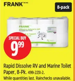 Canadian Tire Rapid Dissolve RV and Marine Toilet Paper offer