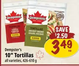 Farm Boy Dempster's 10 Tortillas offer