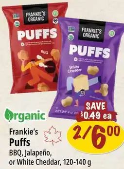 Farm Boy Frankie's Puffs BBQ, Jalapeño, or White Cheddar, 120-140 g offer