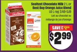 Chalo FreshCo Sealtest Chocolate Milk 2 L or Best Buy Orange Juice Blend 1.6 L offer