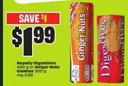 Chalo FreshCo Royalty Digestives 400 g or Ginger Nuts Cookies 300 g offer