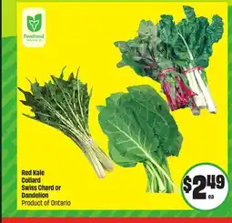 Chalo FreshCo Red Kale Collard Swiss Chard or Dandelion Product of Ontario offer