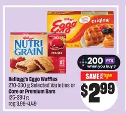 FreshCo Kellogg's Eggo Waffles 270-330 g Selected Varieties or Core or Premium Bars 125-384 g offer