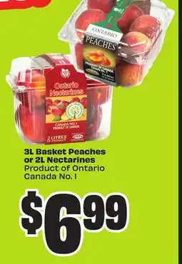 FreshCo 3L Basket Peaches or 2L Nectarines Product of Ontario Canada No. 1 offer