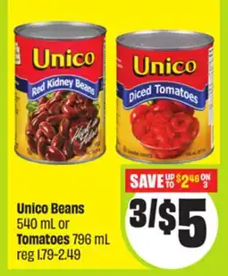 FreshCo Unico Beans 540 mL or Tomatoes 796 mL offer