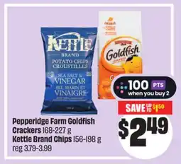 FreshCo Pepperidge Farm Goldfish Crackers 168-227 g Kettle Brand Chips 156+-198 g offer
