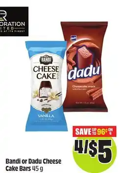 FreshCo Bandi or Dadu Cheese Cake Bars 45 g offer