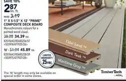RONA 1 x 5-1/2 x 12 PRIME COMPOSITE DECK BOARD offer