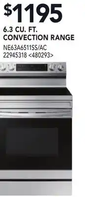 RONA SAMSUNG 6.3 CU. FT. CONVECTION RANGE offer