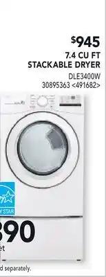 RONA 7.4 CU FT STACKABLE DYER offer