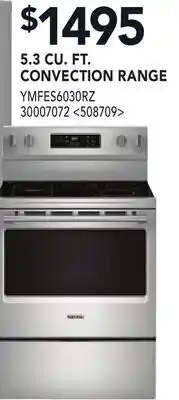 RONA 5.3 CU. FT. CONVECTION RANGE offer
