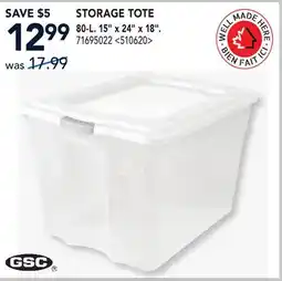 RONA STORAGE TOTE 80-L 15 X 24 X 18 offer