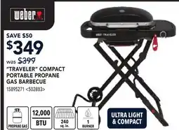 RONA WEBER TRAVELER COMPACT PORTABLE PROPANE GAS BARBECUE offer