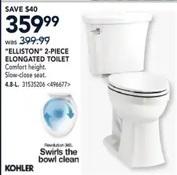 RONA ELLISTON 2-PIECE ELONGATED TOILET offer