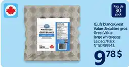 Walmart Great Value large white eggs offer